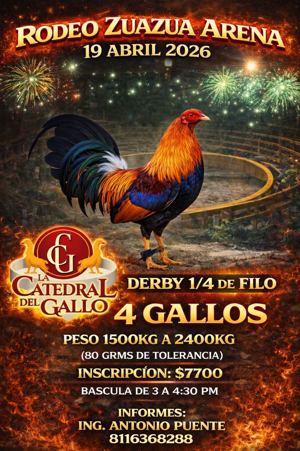 DERBY 1/4 DE FILO DE 4 GALLOS
